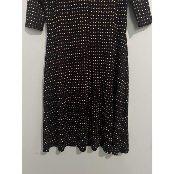 Salaam Dress Women’s Small Black Multi Polka Dot Scoop Neck 3/4 Sleeves - Picture 7 of 12
